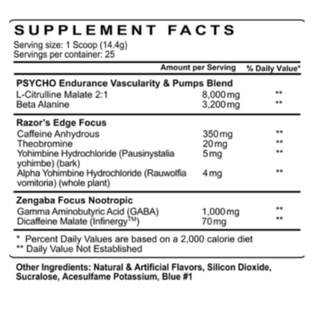 Pre Treino Edge Importado Eua Psycho Pharma